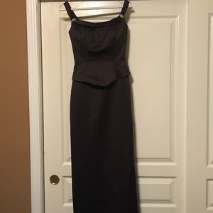 Jordan off shoulder chocolate brown maxi gown